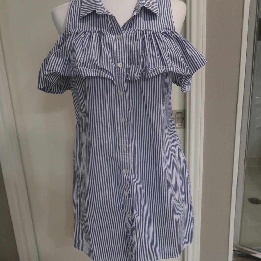 Love and Fire Boyfriend cut button up dress